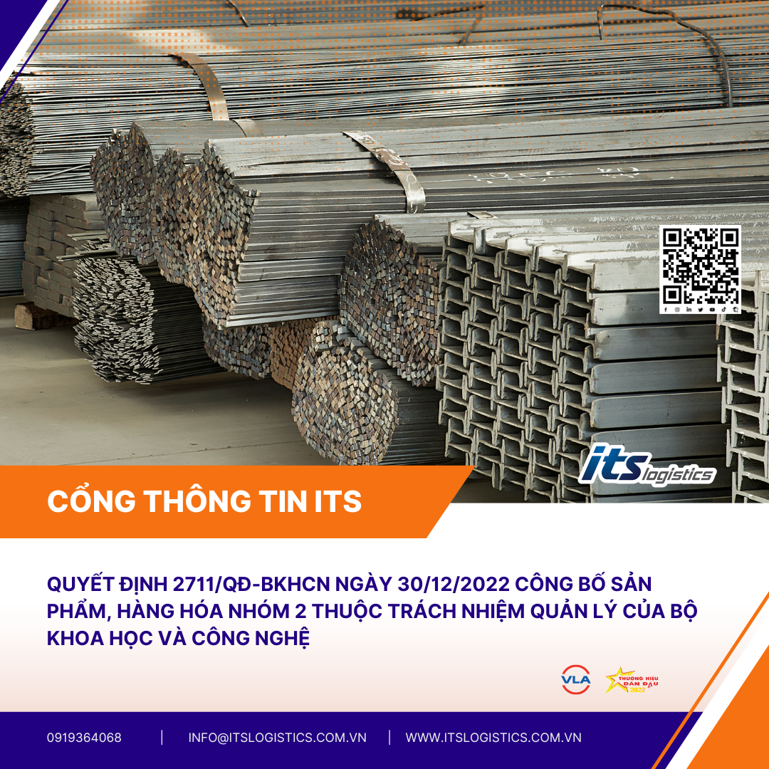 QUYẾT ĐỊNH 2711/QĐ-BKHCN NGÀY 30/12/2022 CÔNG BỐ SẢN PHẨM, HÀNG HÓA ...